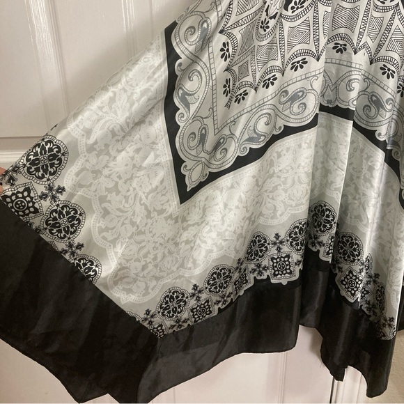 Signature by Sangria Black/Gray Dress Fit & Flare handkerchief hem sleeveless 8 - Picture 4 of 16